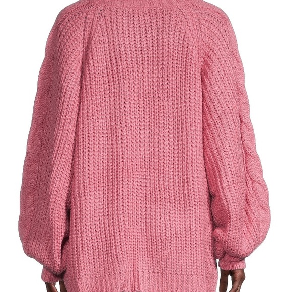 Cardigan Cable Knit Chunky Sweater Lea & Viola - Picture 3 of 4